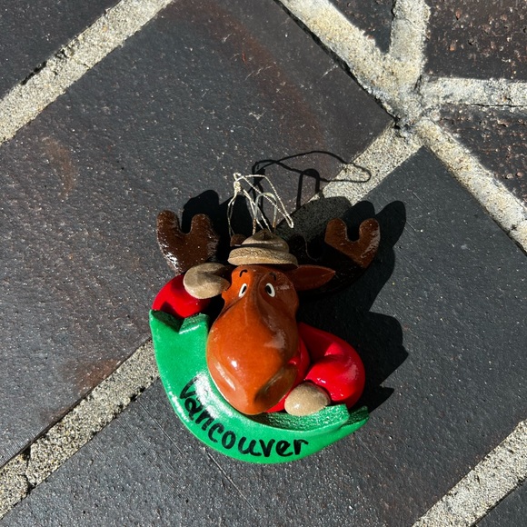 Handmade Canadian Moose Vancouver Christmas Holiday Ornament - Picture 2 of 7